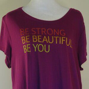 APT 9. Purple Be Strong, Be Beautiful, Be You Tunic T-Shirt Size XL (C1494)